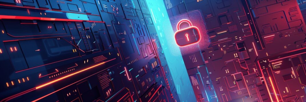 Computer Security Day. Computer monitor and padlock shield element. Secure internet connection. Cybersecurity and privacy concepts to protect data. Safe information exchange and data storage concept