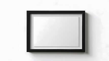 A black square picture frame hanging on a transparent background isolated on a white background design