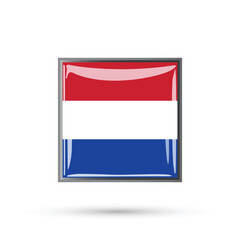 Netherlands flag. Netherlands square national flag vector illustration isolated on white background editable for national day celebration on 5th may or may 5, election social media and websites 