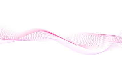 Pink Wavy Lines On White Background. Vector Illustration of the pink pattern of lines.	

