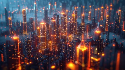 Obraz premium Visualizing the Interconnected Network of IoT Devices Communicating