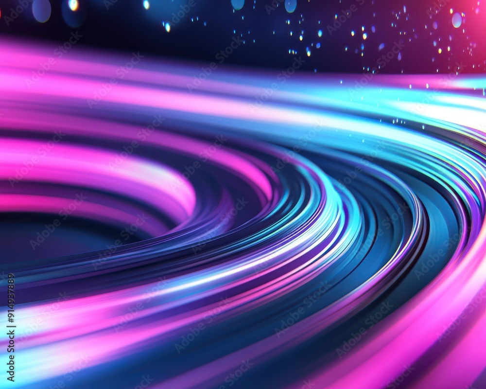 Poster vibrant abstract swirl with glowing neon colors, creating a dynamic and energetic visual experience.