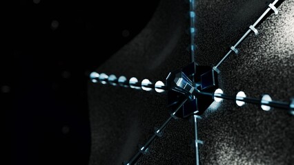 3d rendering of A solar sail, it is a spacecraft propulsion method that uses the pressure of sunlight on large reflective surfaces to move. © Love Employee