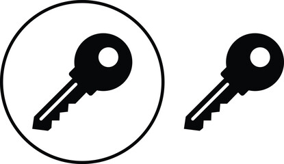 Key icon set. Key black flat and line vector collection isolated on transparent background. Key symbol in generic style. Access keys concept for house, room, office, unlock, safety, secret, door more