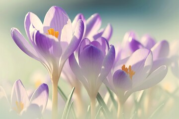 Obraz premium A flowering crocuses closeup