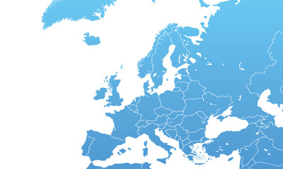 Naklejka premium Europe map with modern colorful for website layouts,background, education, precise, customizable, Travel worldwide,map silhouette backdrop,earth geography,political,reports.