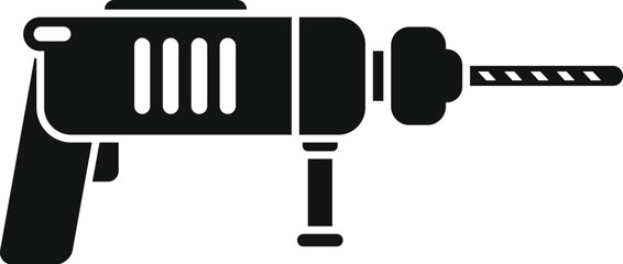 Rotary hammer drill for construction and demolition, ideal for a building company logo