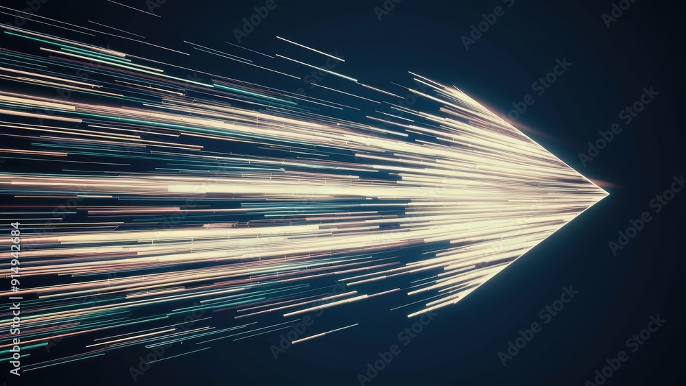 Poster dynamic highspeed motion arrow on dark background concept of energy and technology 3d rendering