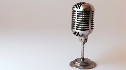 A high-fidelity studio microphone with a polished metal body and elegant design, set against a clean white background to highlight its premium quality and performance.