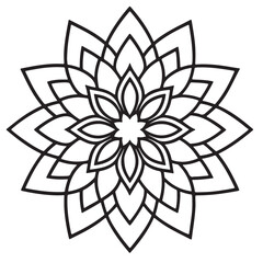 Blossom Mandala Shape. Circular pattern in form of mandala, tattoo, decoration. Decorative ornament in ethnic oriental style.