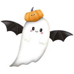 Cute clipart of Halloween decorations with a transparent background.
