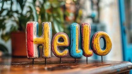 Different languages greet visitors in a charming café setting