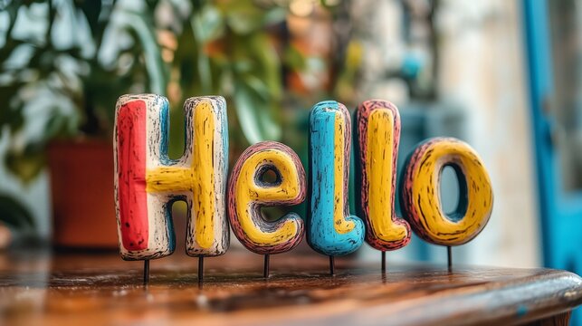 Different languages greet visitors in a charming café setting