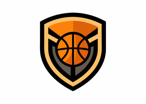 recommend clip art: Professional Shield Logo Design with Integrated Basketball and Hoop
