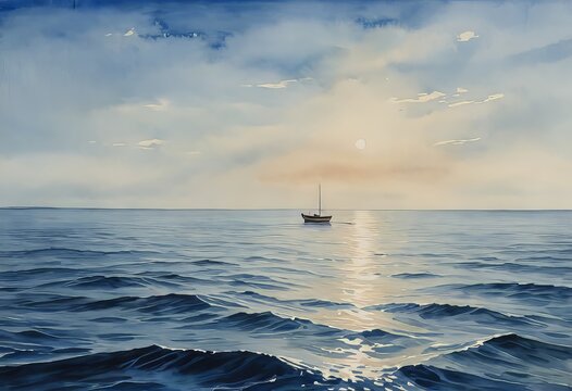 barco solitario a la deriva