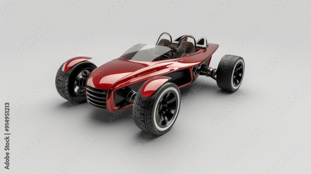 Poster design a 3d model of a concept car for a car show, featuring unique and innovative design elements t