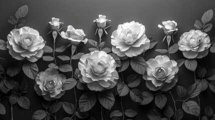 A delicate pastel floral background featuring an abstract 3D arrangement of various flowers, with a soft border and ample copy space