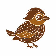 Sparrow bird vector illustration on a white background