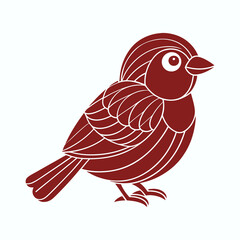 Sparrow bird vector illustration on a white background