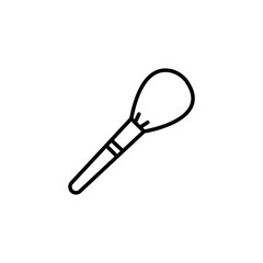 Makeup brush line vector icon.