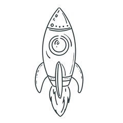 Rocket Doodle icon, line hand drawn sketch, vector design. For mobile app, web design, banner, etc. startup symbol