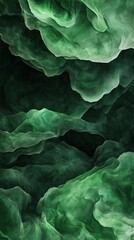 Abstract green textured waves, artistic background
