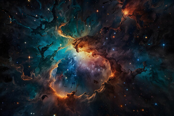 An abstract wallpaper of space and galaxies
