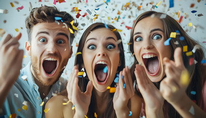 Obraz premium Surprise at a party with friends and family