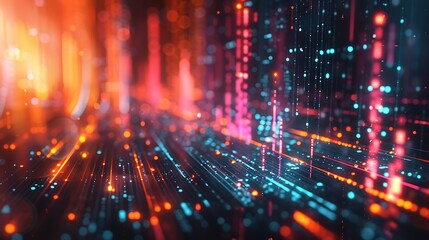 An abstract visualization of stock market fluctuations, with sharp, angular lines and contrasting colors.