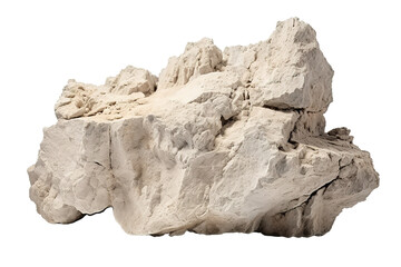 Natural Limestone Rock Formation Displaying Intricate Texture In Bright Natural Light on Transparent PNG Background.