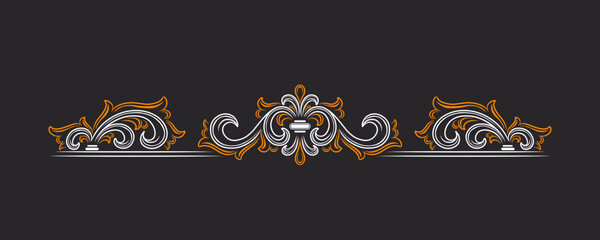 Line art Classic vintage ornament frame elements