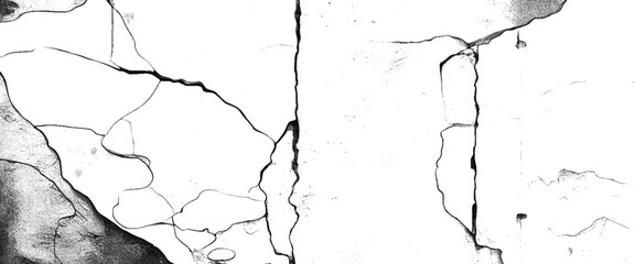 Vector cracked Concrete or with grunge texture grunge texture of rough wall transparent rustic and grunge black and white texture.