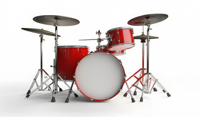 Fototapeta premium Drum kit png isolated on a white background isolated on a white background design