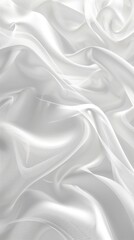 Obraz premium A delicate, soft white satin drapes with gentle folds and elegant textures illuminated by natural light