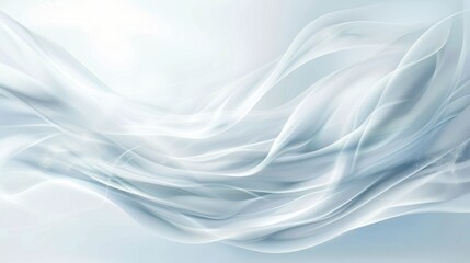 Obraz premium Translucent fabric gracefully flows through a well-lit, airy environment