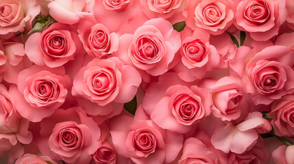 Obraz premium A stunning array of pink roses, creating a lush and romantic floral display
