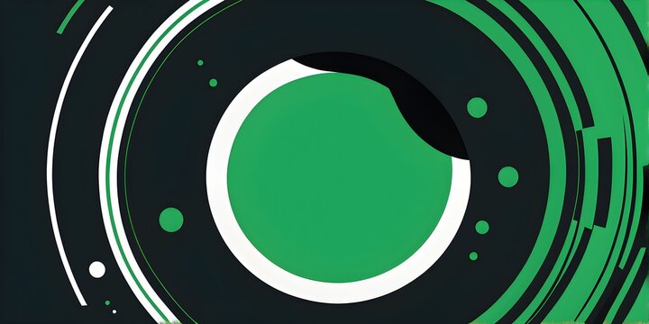 minimalist illustration featuring abstract shapes to convey fun and ease with green color accent