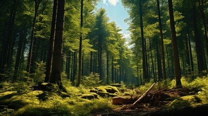 Sunlight Filtering Through a Dense Forest