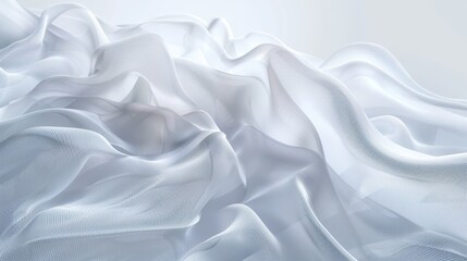 Fototapeta premium Light filters through delicate white fabric gently draping and flowing over a surface
