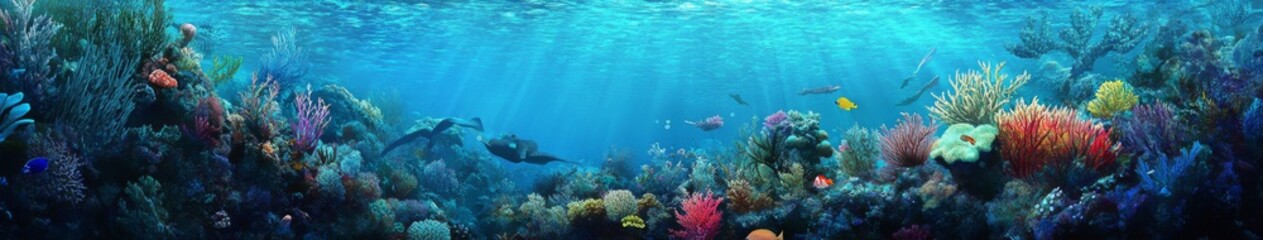 Symphonic Corals: An Animated Underwater Ballet of Corals and Marine Life in an Abstract Oceanic Art Odyssey,Abstract concepts, game concept art, storybook illustrations, comic strips, book illustrati