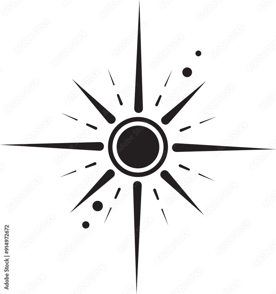 Poster line icon of star. y2k shiny element. sparkles and glitter symbol. retro graphic of minimal figure. 