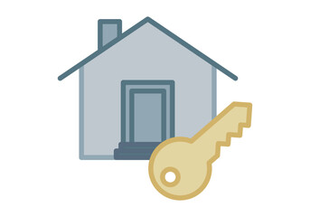 Casa azul con llave dorada de propiedad de una residencia