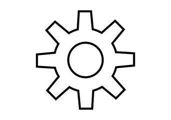 Icono negro de rueda de engranaje 