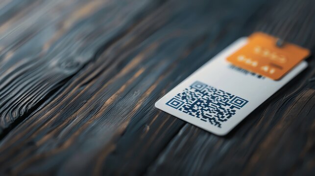 A QR code on a loyalty card, linking to reward points and offers,