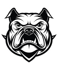 Bulldog Cartoon Vector Illustration, isolated outlined vector illustration