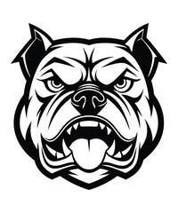 Bulldog Cartoon Vector Illustration, isolated outlined vector illustration
