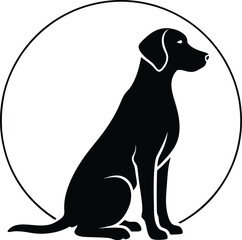 black labrador retriever ,   Labrador Sitting Silhouette , dog vector silhouette 