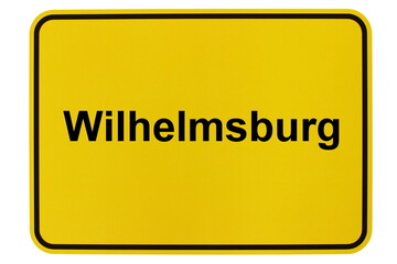 Illustration eines Ortsschildes der Gemeinde Wilhelmsburg in Mecklenburg-Vorpommern