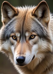 Fototapeta premium Grey Wolf (Canis lupus) Portrait, ai