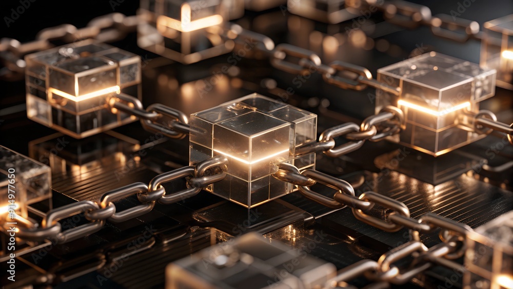 Poster digital blockchain ledger with secure connections
